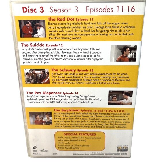 Seinfeld - Season 3 (DVD, 2004, 4-Disc Set) - Picture 10 of 11